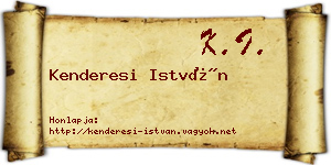 Kenderesi István névjegykártya