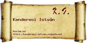 Kenderesi István névjegykártya