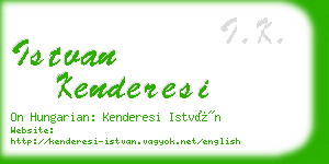 istvan kenderesi business card